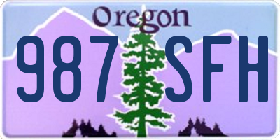 OR license plate 987SFH