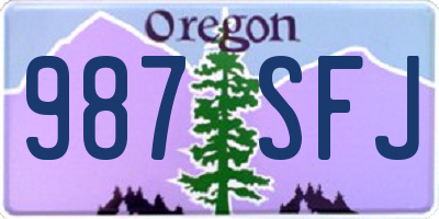 OR license plate 987SFJ