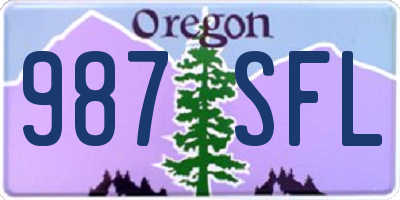 OR license plate 987SFL