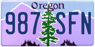 OR license plate 987SFN