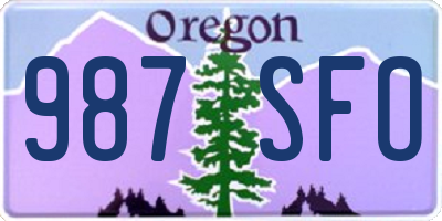 OR license plate 987SFO