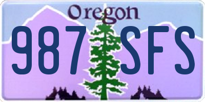 OR license plate 987SFS