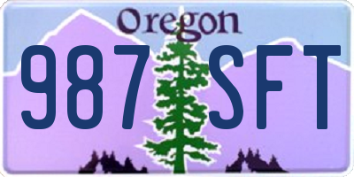 OR license plate 987SFT