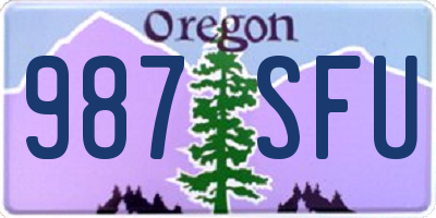 OR license plate 987SFU