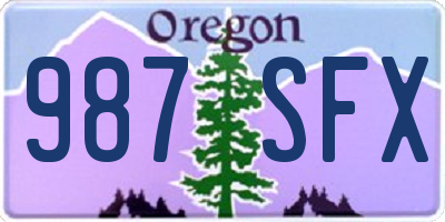 OR license plate 987SFX