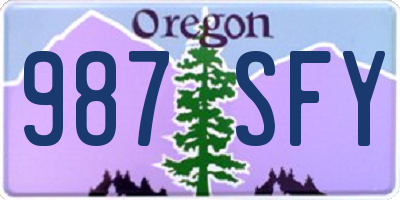 OR license plate 987SFY