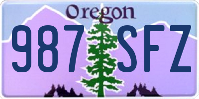 OR license plate 987SFZ