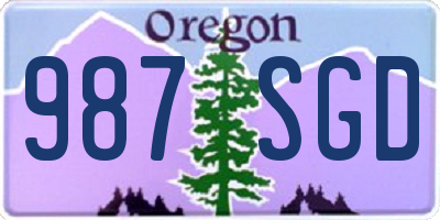 OR license plate 987SGD