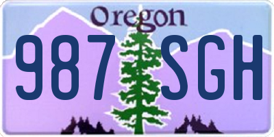 OR license plate 987SGH