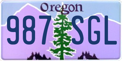 OR license plate 987SGL