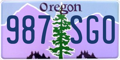 OR license plate 987SGO