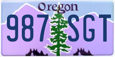 OR license plate 987SGT