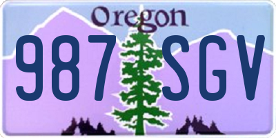 OR license plate 987SGV