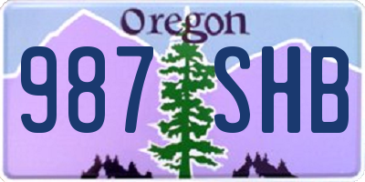 OR license plate 987SHB