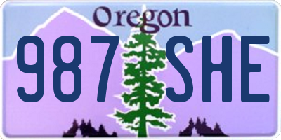 OR license plate 987SHE