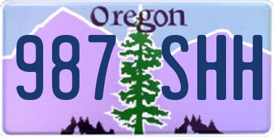 OR license plate 987SHH