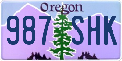 OR license plate 987SHK
