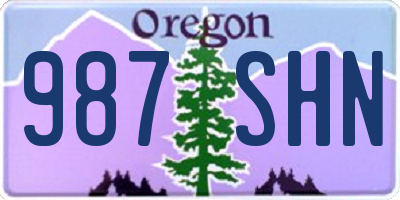 OR license plate 987SHN