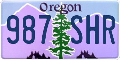 OR license plate 987SHR