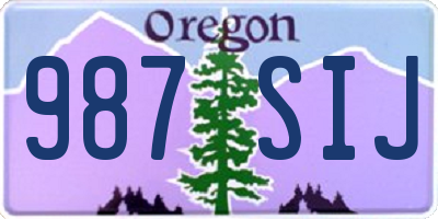 OR license plate 987SIJ