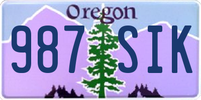 OR license plate 987SIK