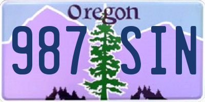 OR license plate 987SIN