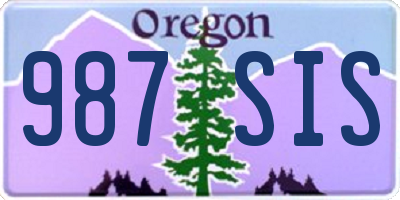 OR license plate 987SIS