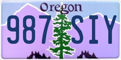 OR license plate 987SIY