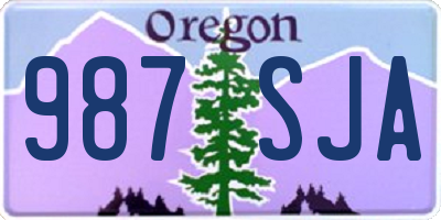 OR license plate 987SJA