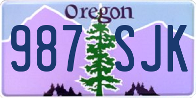 OR license plate 987SJK
