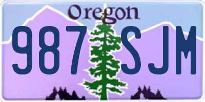 OR license plate 987SJM