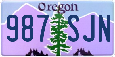 OR license plate 987SJN