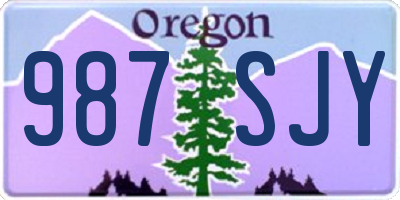OR license plate 987SJY