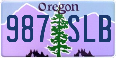 OR license plate 987SLB