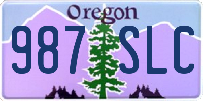 OR license plate 987SLC