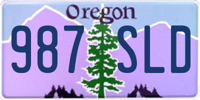 OR license plate 987SLD