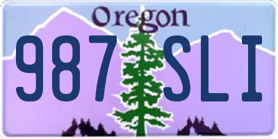 OR license plate 987SLI