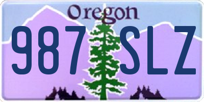 OR license plate 987SLZ
