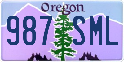 OR license plate 987SML