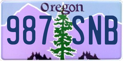 OR license plate 987SNB