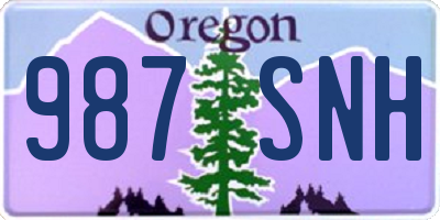 OR license plate 987SNH