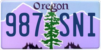 OR license plate 987SNI