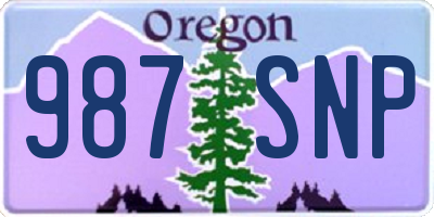 OR license plate 987SNP