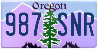 OR license plate 987SNR