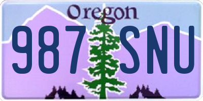 OR license plate 987SNU