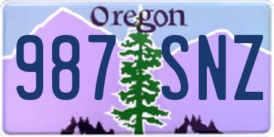 OR license plate 987SNZ