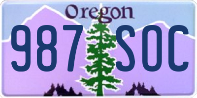 OR license plate 987SOC