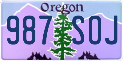 OR license plate 987SOJ