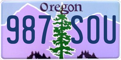 OR license plate 987SOU