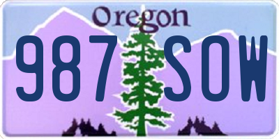 OR license plate 987SOW